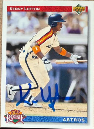 Kenny Lofton Autographed 1992 Upper Deck Baseball Card - Houston Astros #25