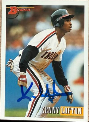 Kenny Lofton Autographed 1993 Bowman Baseball Card - Cleveland Indians #417