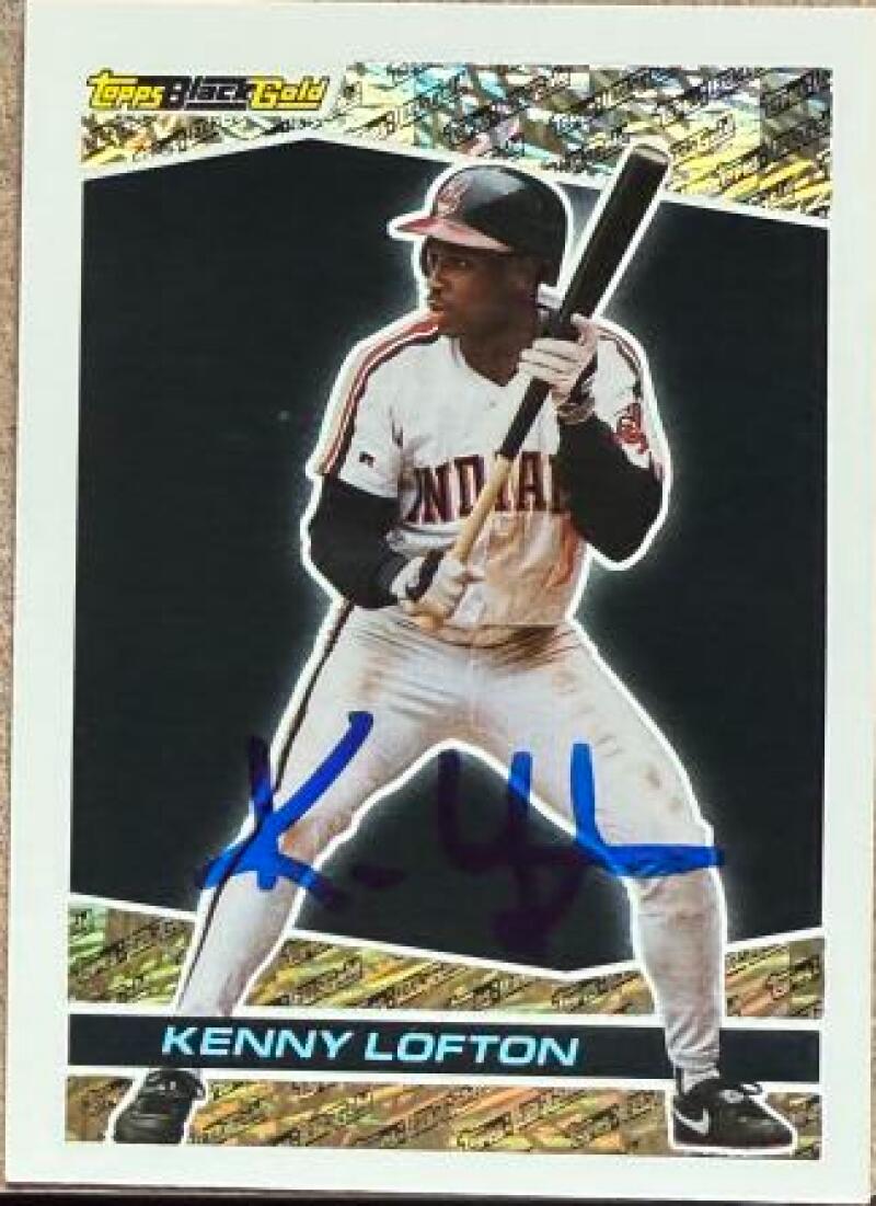 Kenny Lofton Autographed 1993 Topps Black Gold Baseball Card  - Cleveland Indians #36
