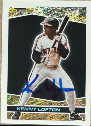 Kenny Lofton Autographed 1993 Topps Black Gold Baseball Card  - Cleveland Indians #36