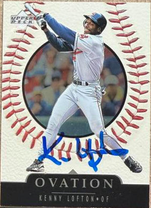 Kenny Lofton Autographed 1999 Upper Deck Ovation Baseball Card - Cleveland Indians #59