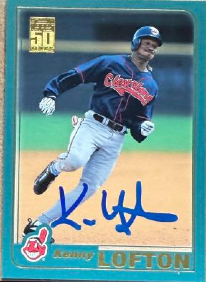 Kenny Lofton Autographed 2001 Topps Baseball Card - Cleveland Indians #448