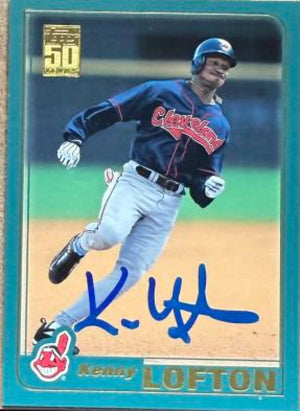 Kenny Lofton Autographed 2001 Topps Baseball Card - Cleveland Indians #448