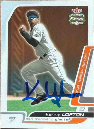 Kenny Lofton Autographed 2003 Fleer Focus Jersey Edition Baseball Card - San Francisco Giants