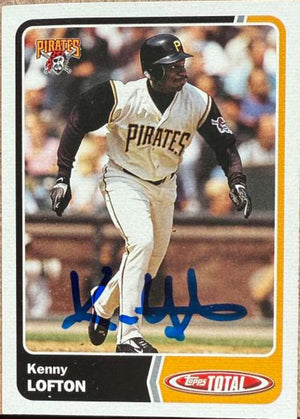 Kenny Lofton Autographed 2003 Topps Total Baseball Card - Pittsburgh Pirates