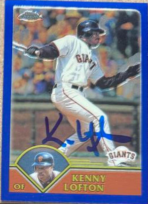 Kenny Lofton Autographed 2003 Topps Chrome Baseball Card - San Francisco Giants
