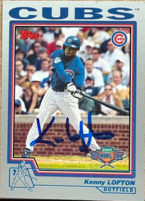 Kenny Lofton Autographed 2004 Topps Opening Day Baseball Card - Chicago Cubs