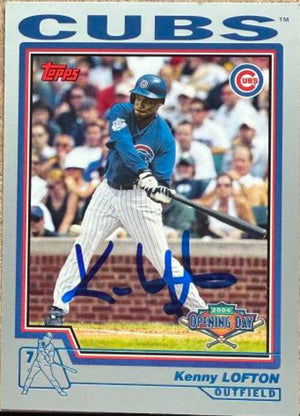 Kenny Lofton Autographed 2004 Topps Opening Day Baseball Card - Chicago Cubs