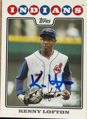 Kenny Lofton Autographed 2008 Topps Baseball Card - Cleveland Indians #93