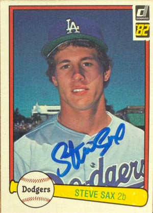 Steve Sax Autographed 1982 Donruss - Los Angeles Dodgers #624