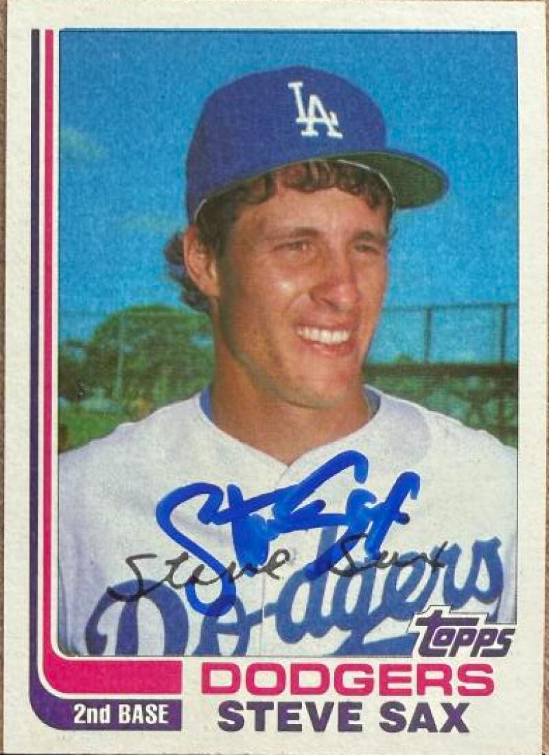 Steve Sax Autographed 1982 Topps Traded - Los Angeles Dodgers #103T