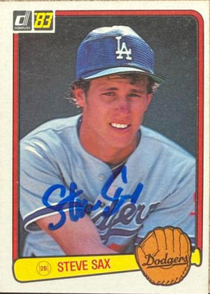 Steve Sax Autographed 1983 Donruss - Los Angeles Dodgers #336