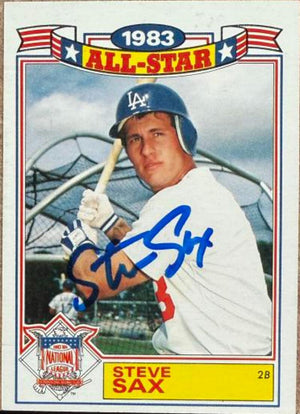 Steve Sax Autographed 1984 Topps Glossy All-Stars - Los Angeles Dodgers #14