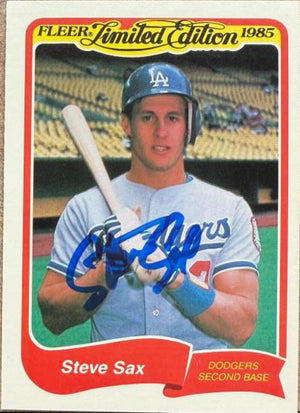 Steve Sax Autographed 1985 Fleer Limited Edition - Los Angeles Dodgers #32