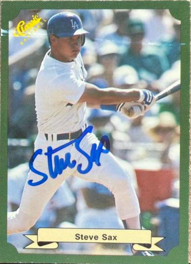 Steve Sax Autographed 1987 Classic - Los Angeles Dodgers #20