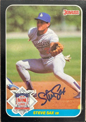 Steve Sax Autographed 1987 Donruss All-Stars - Los Angeles Dodgers #28