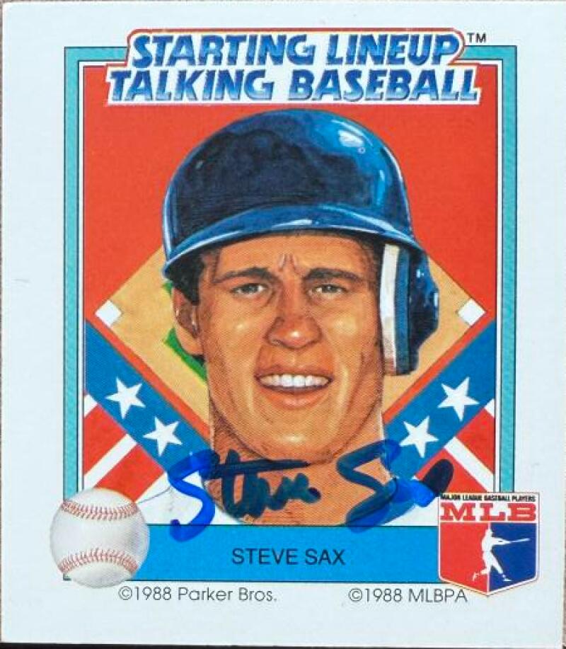 Steve Sax Autographed 1988 Parker Bros. Starting Lineup Talking Baseball Los Angeles Dodgers - Los Angeles Dodgers #14