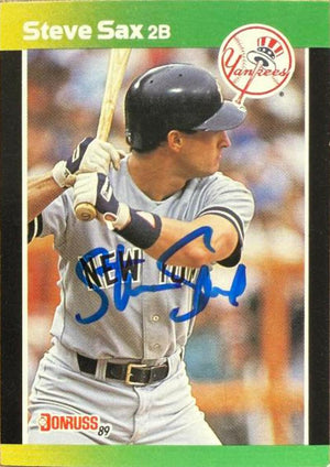 Steve Sax Autographed 1989 Donruss Baseball's Best - New York Yankees #20