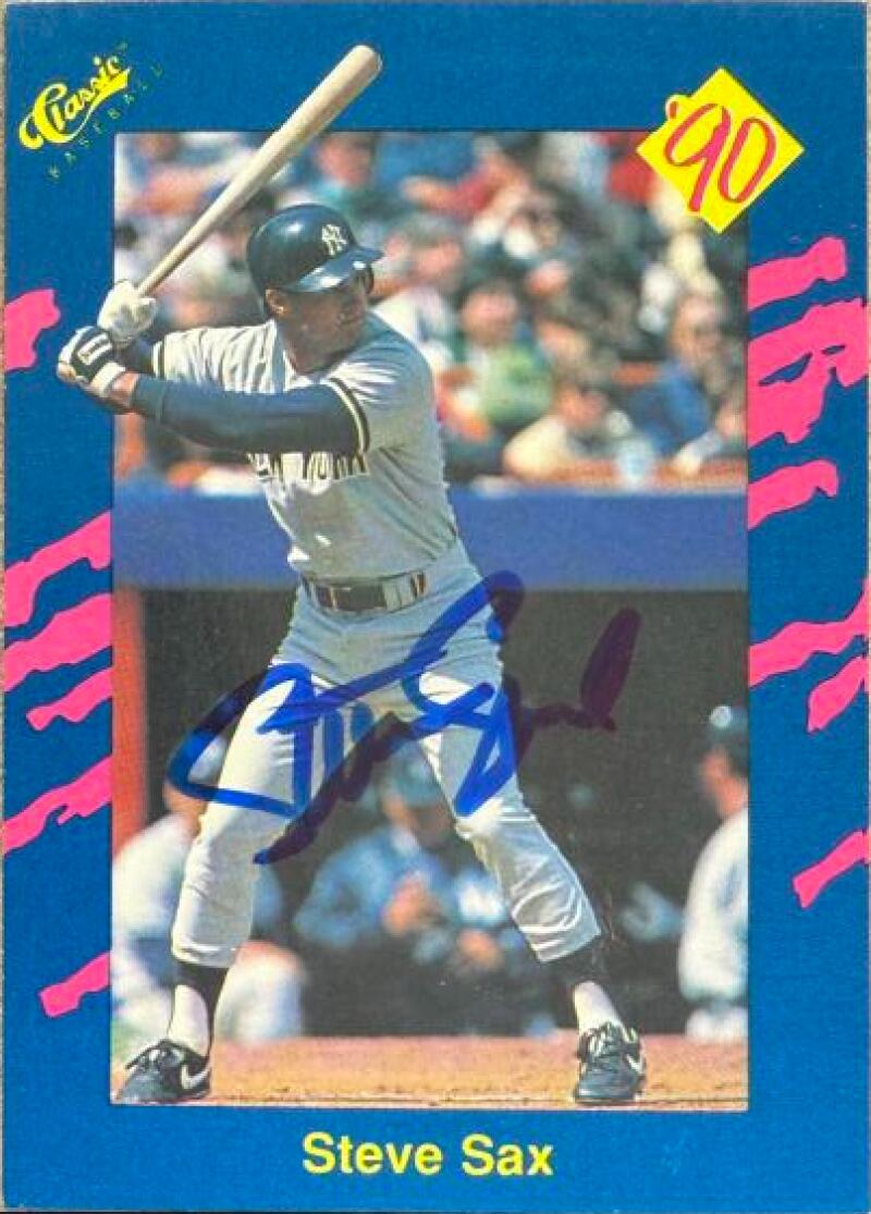 Steve Sax Autographed 1990 Classic Blue - New York Yankees #149