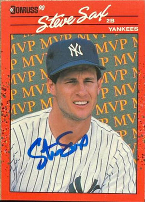 Steve Sax Autographed 1990 Donruss Bonus MVPs - New York Yankees #BC-22