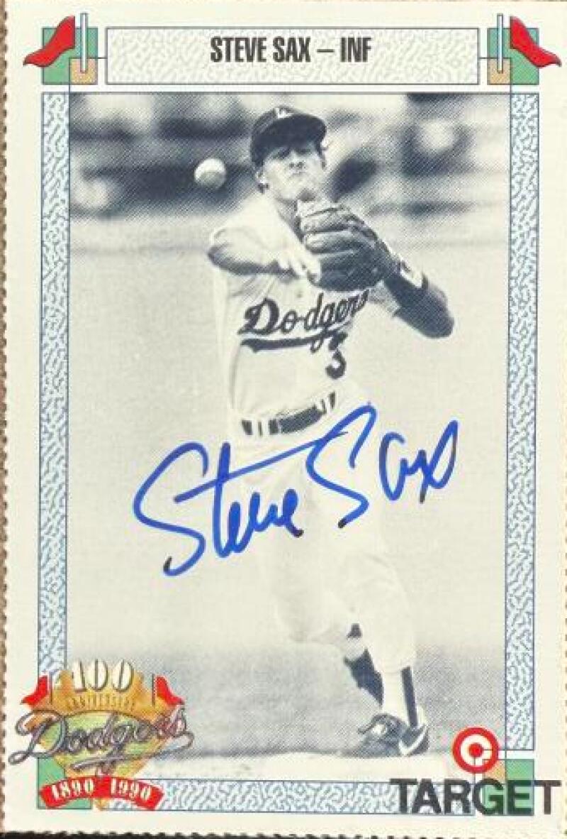 Steve Sax Autographed 1990 Target 100th Anniversary SGA - Los Angeles Dodgers #706