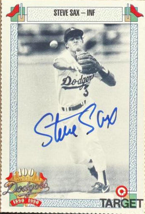 Steve Sax Autographed 1990 Target 100th Anniversary SGA - Los Angeles Dodgers #706