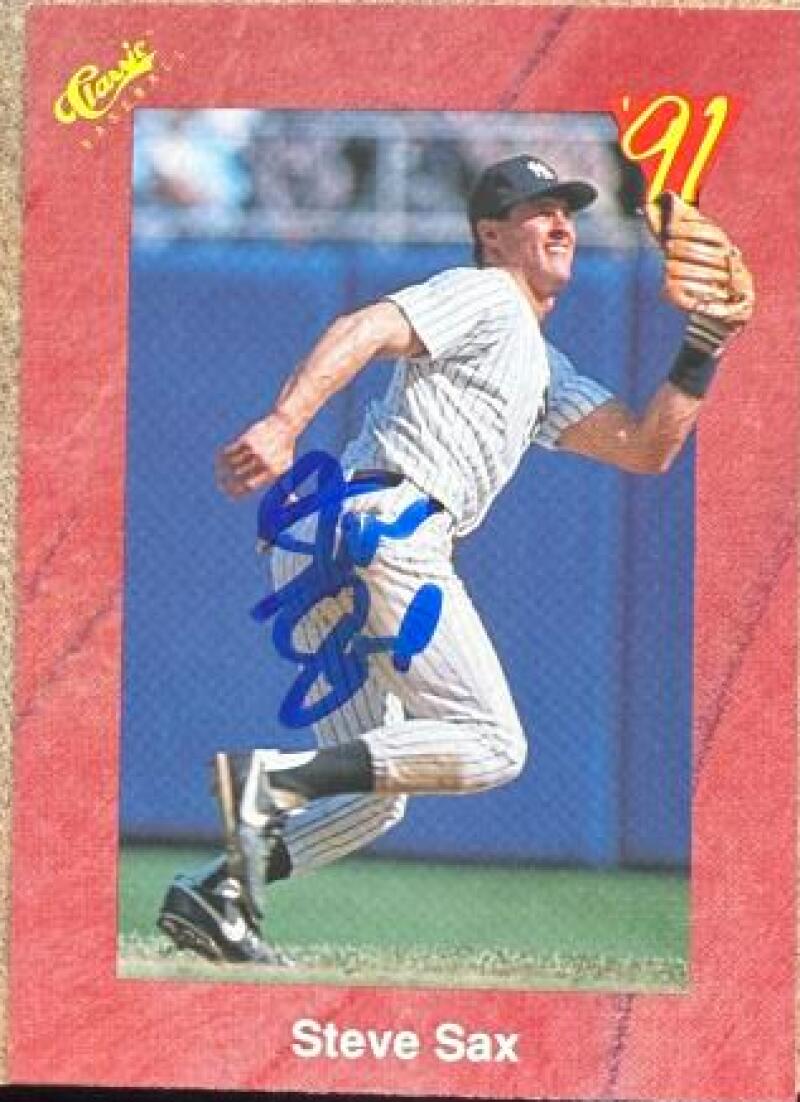 Steve Sax Autographed 1991 Classic II - New York Yankees #T17