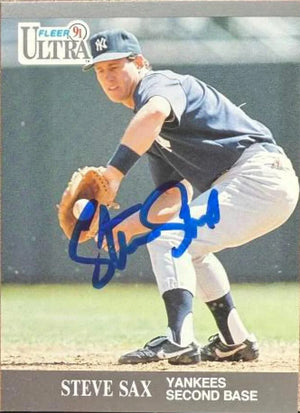 Steve Sax Autographed 1991 Fleer Ultra - New York Yankees #242