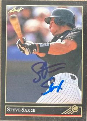 Steve Sax Autographed 1992 Leaf Black Gold- Chicago White Sox #217
