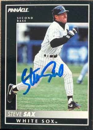 Steve Sax Autographed 1992 Pinnacle - Chicago White Sox #328