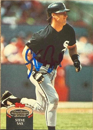 Steve Sax Autographed 1992 Stadium Club - Chicago White Sox #635