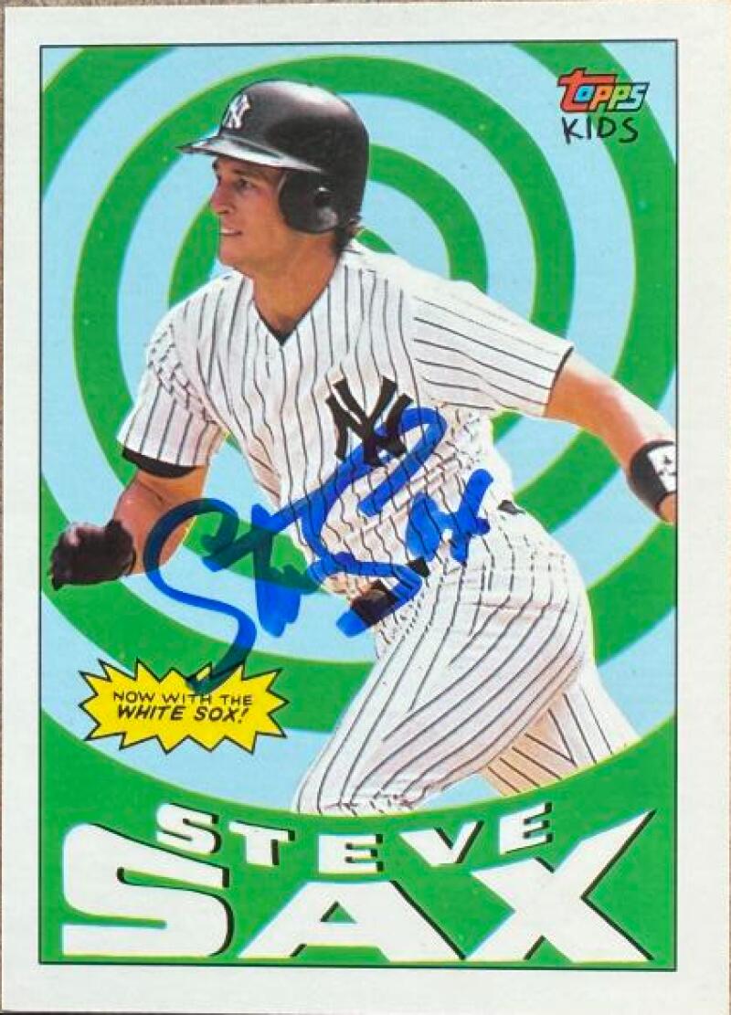 Steve Sax Autographed 1992 Topps Kids - New York Yankees #85