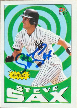 Steve Sax Autographed 1992 Topps Kids - New York Yankees #85