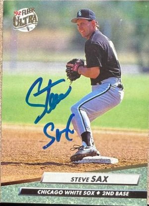 Steve Sax Autographed 1992 Fleer Ultra - Chicago White Sox #341