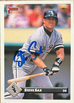 Steve Sax Autographed 1993 Donruss - Chicago White Sox #123