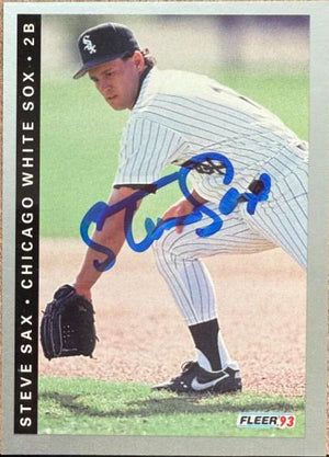 Steve Sax Autographed 1993 Fleer - Chicago White Sox #588