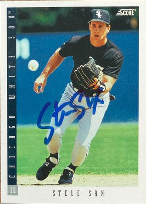 Steve Sax Autographed 1993 Score - Chicago White Sox #418