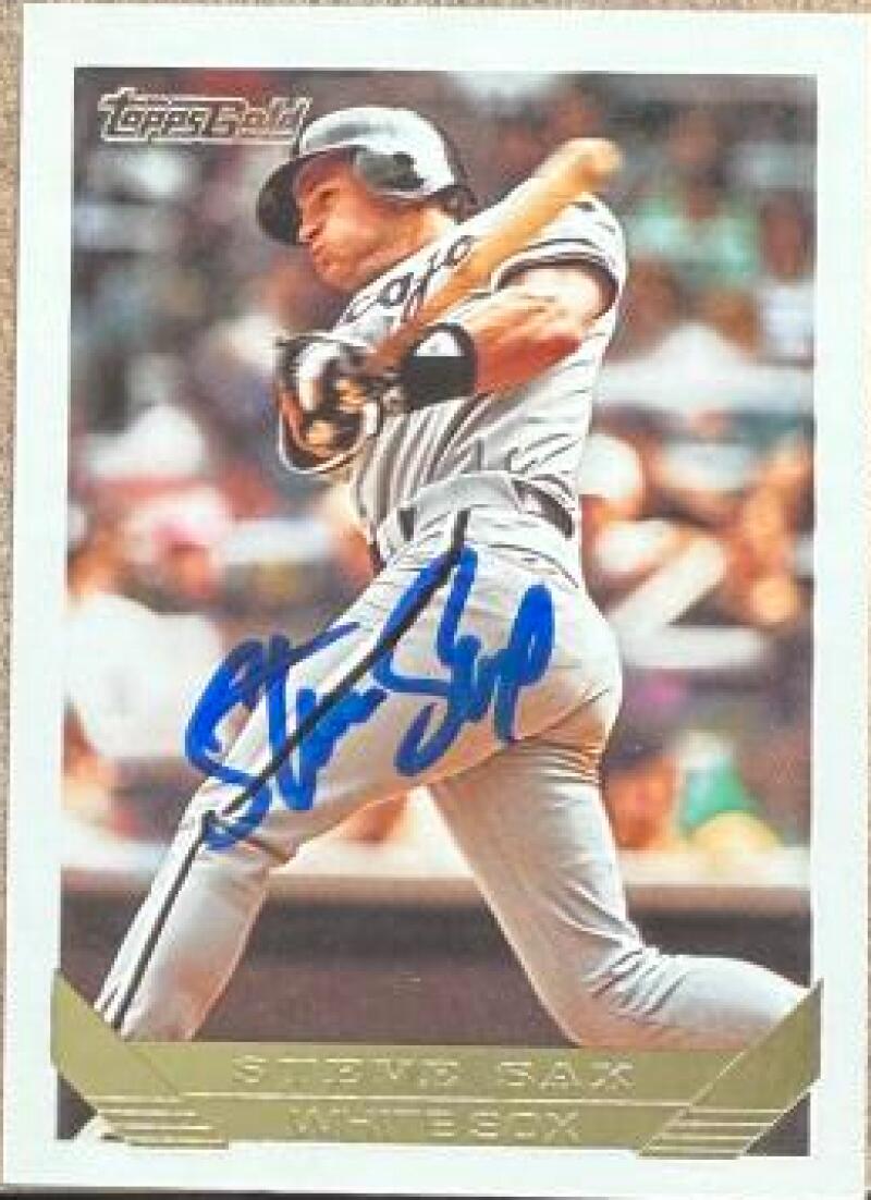 Steve Sax Autographed 1993 Topps Gold - Chicago White Sox #367