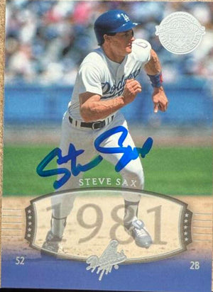 Steve Sax Autographed 2004 Upper Deck Legends Timeless Teams - Los Angeles Dodgers #207 1981