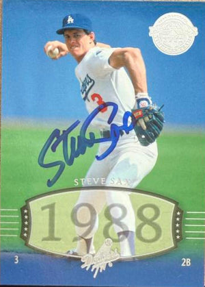 Steve Sax Autographed 2004 Upper Deck Legends Timeless Teams - Los Angeles Dodgers #281 1988