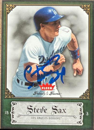 Steve Sax Autographed 2006 Fleer Greats of the Game - Los Angeles Dodgers #88
