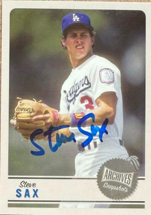 Steve Sax Autographed 2019 Topps Archives Snapshots - Los Angeles Dodgers #AS-SS