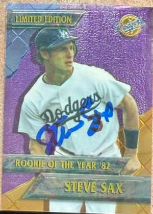 Steve Sax Autographed 1995 Los Angeles Dodgers Chromium Rookie of the Year - Los Angeles Dodgers #11