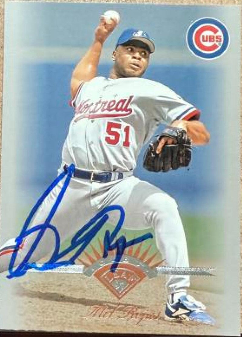 Mel Rojas Signed 1997 Leaf Baseball Card - Chicago Cubs