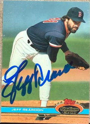 Jeff Reardon Signed 1991 Stadium Club Baseball Card - Boston Red Sox
