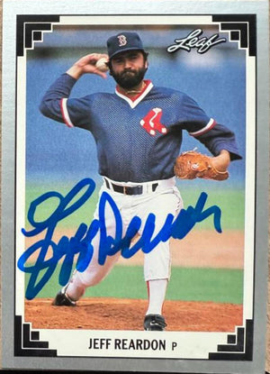 Jeff Reardon Signed 1991 Leaf Baseball Card - Boston Red Sox