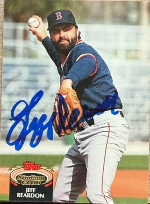 Jeff Reardon Signed 1992 Stadium Club Baseball Card - Boston Red Sox
