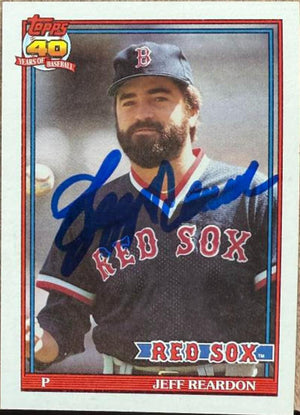 Jeff Reardon Signed 1991 Topps Baseball Card - Boston Red Sox