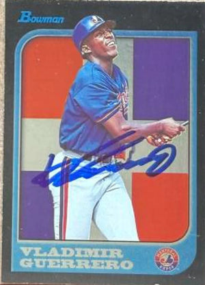 Vladimir Guerrero Signed 1997 Bowman International Baseball Card - Montreal Expos #416