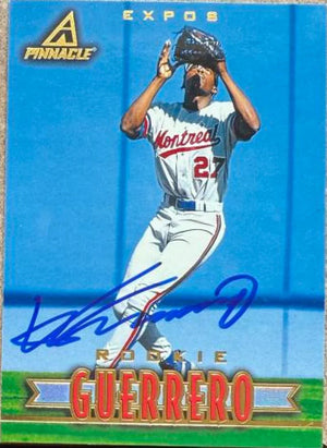 Vladimir Guerrero Signed 1997 New Pinnacle Baseball Card - Montreal Expos #169 ROO